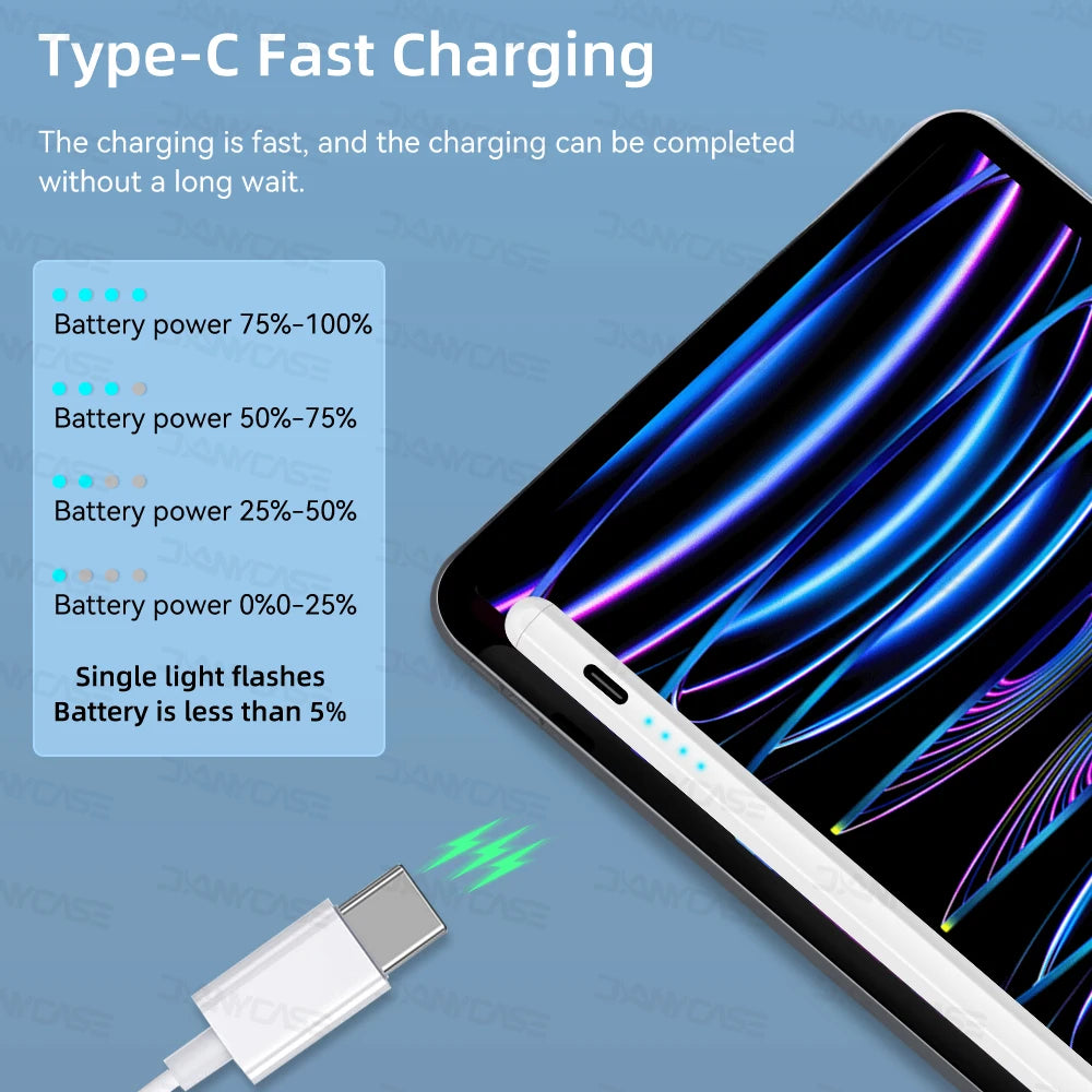 Para iPad lápiz con inclinación de rechazo de Palma, para Apple Pencil 2 1 Stylus Pen iPad Pro 11 12,9 Air 4/5 7/8/9/10th mini 5 6 2018-2022