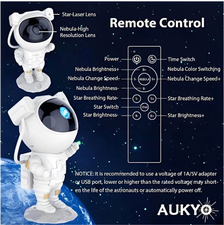 Proyector Galaxia Astronauta  — Pago Contra Entrega